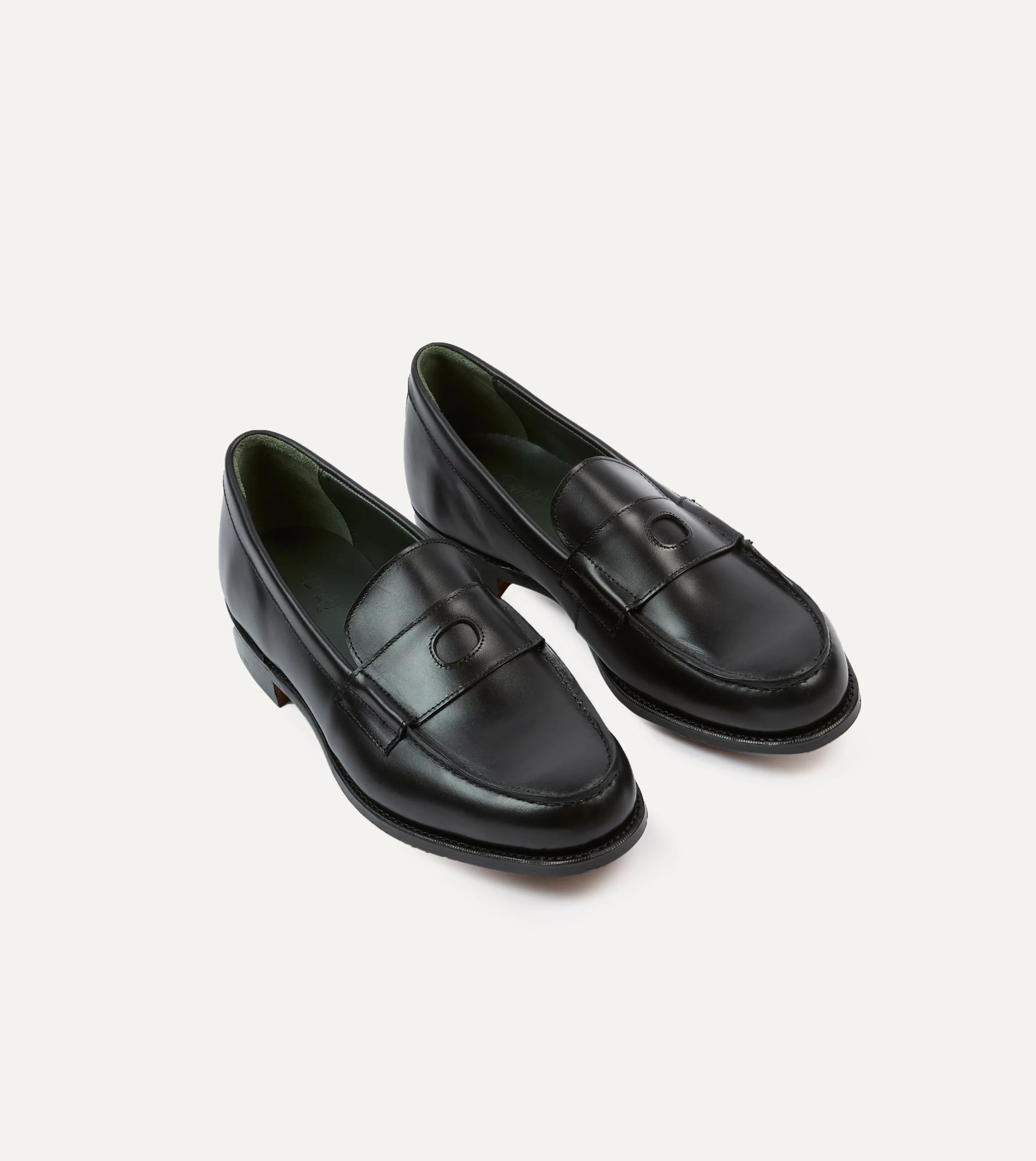 Drake’s Formal Footwear | Black Calf Leather Charles Mk II Goodyear Welted Penny Loafer