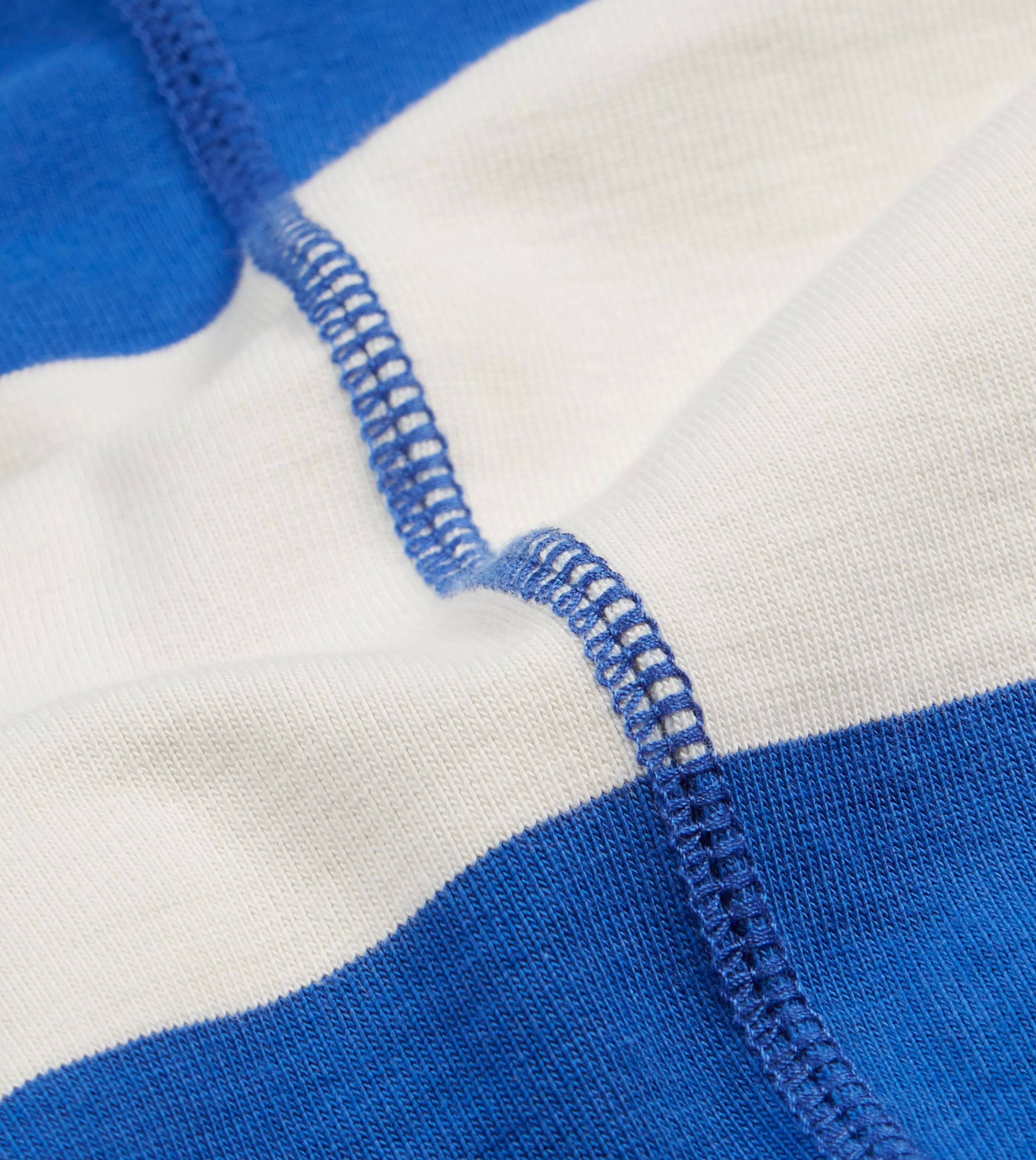 Drake’s T-Shirts | Blue And White Wide Stripe Heavy Cotton Crew Neck Hiking T-Shirt