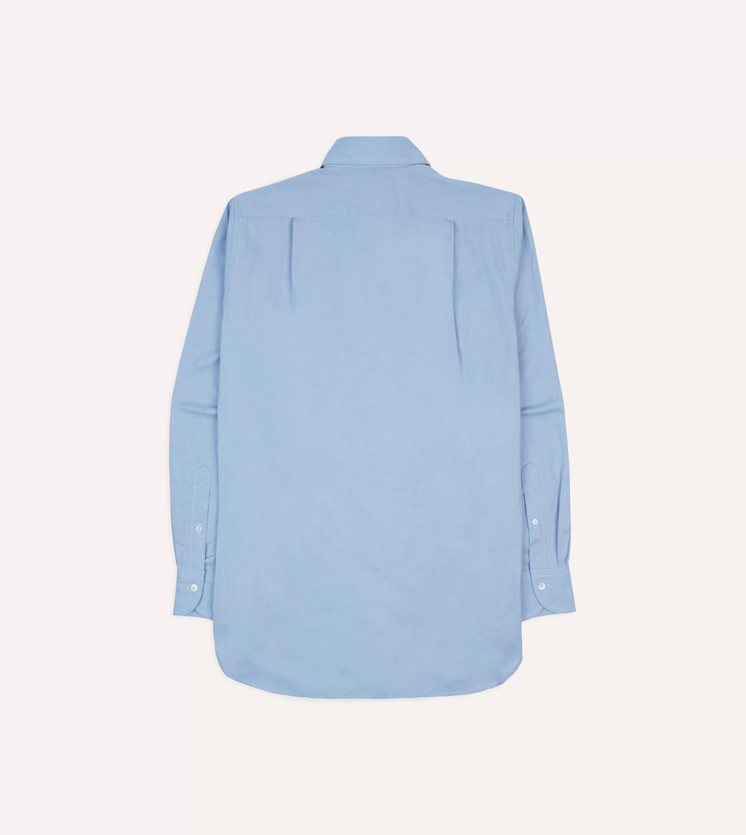 Drake’s Shirts | Formal Shirts | Blue Pinpoint Oxford Cotton Cloth Long Point Collar Shirt