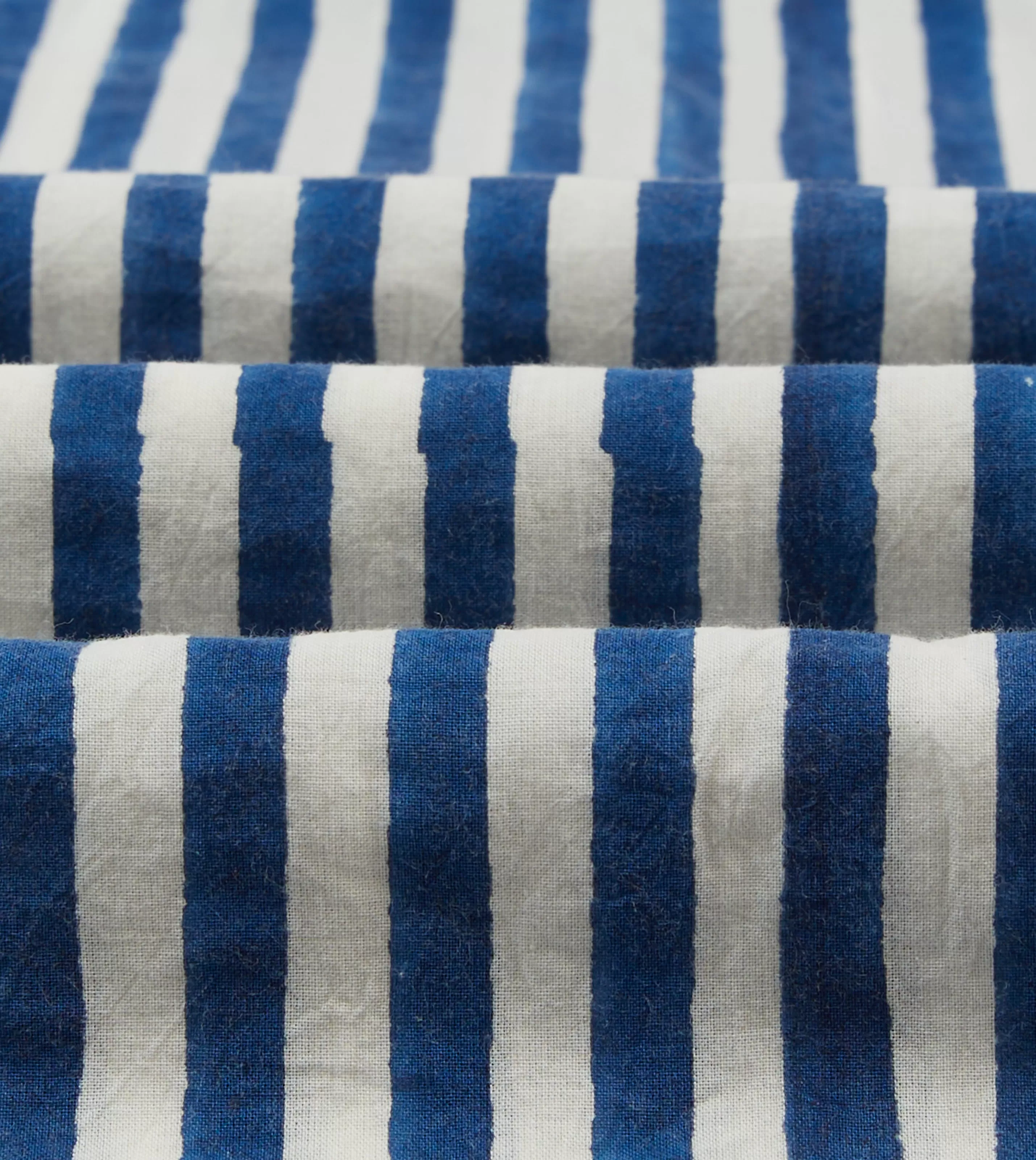 Drake’s Shirts | Short Sleeve Shirts | Blue Stripe Block Print Cotton Camp Collar Short Sleeve Shirt