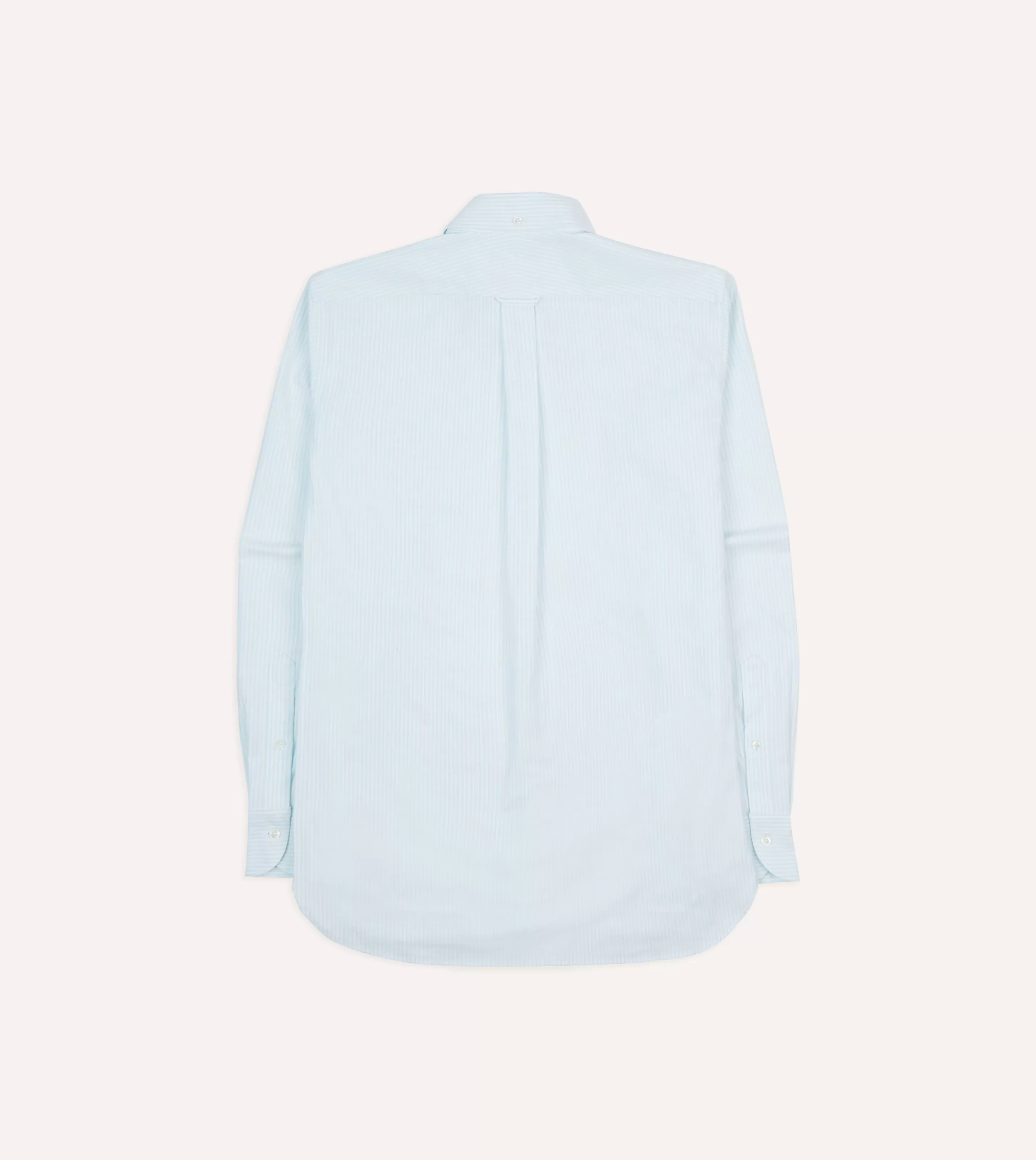 Drake’s Shirts | Formal Shirts | Ticking Stripe Cotton Oxford Cloth Pocket Button-Down Shirt Blue