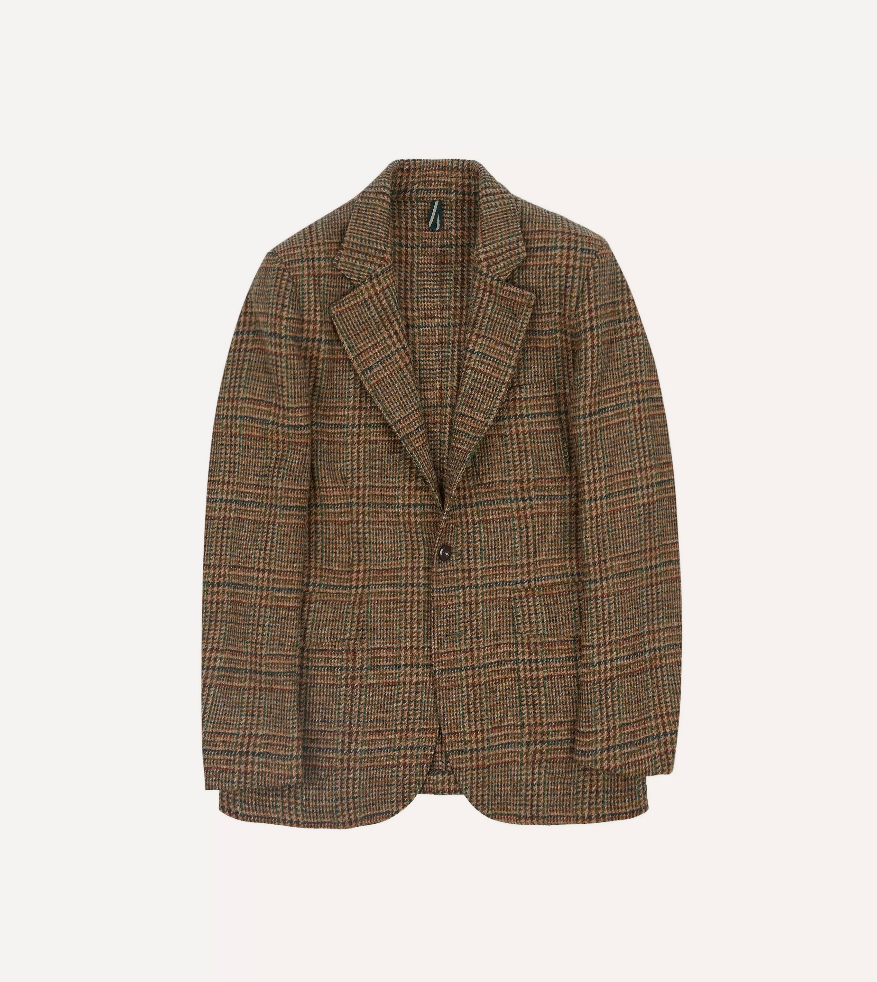 Drake’s Blazers | Brown Prince Of Wales Check Harris Tweed Games Blazer Mk. VII