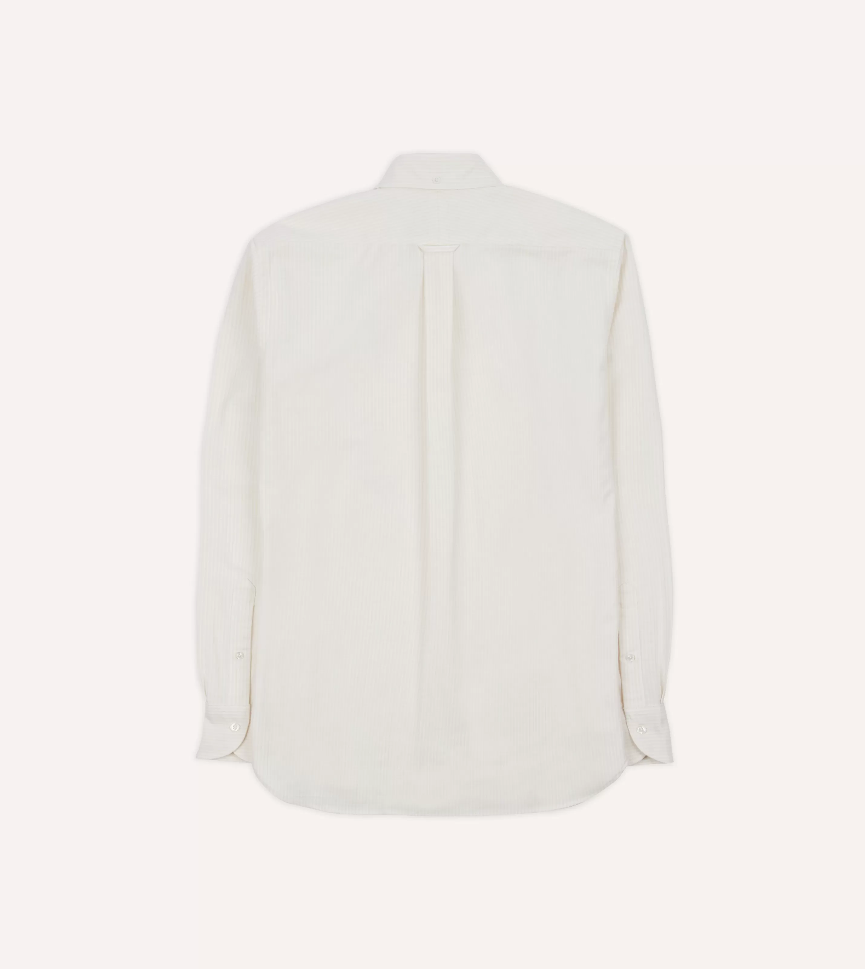 Drake’s Shirts | Formal Shirts | Ticking Stripe Cotton Oxford Cloth Pocket Button-Down Shirt Cream