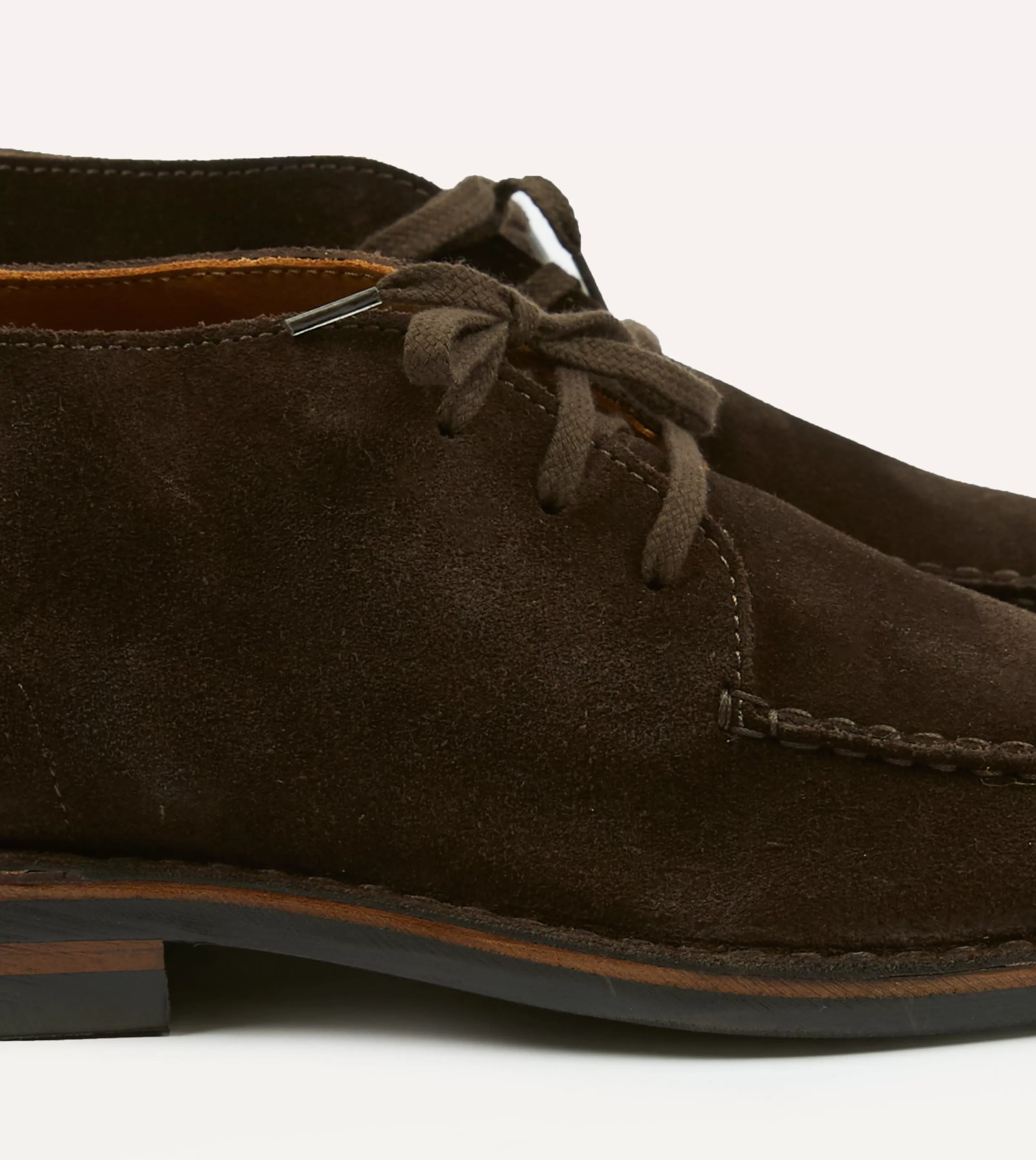 Drake’s Footwear | Chukkas | Crosby Moc-Toe Chukka Boot Roughout Suede With Rubber Sole Dark brown