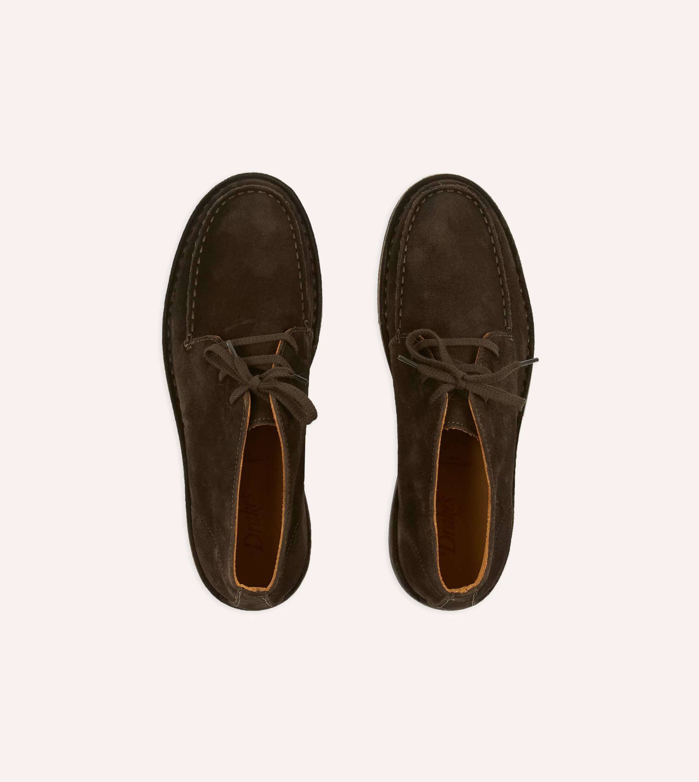 Drake’s Footwear | Chukkas | Crosby Moc-Toe Chukka Boot Roughout Suede With Rubber Sole Dark brown