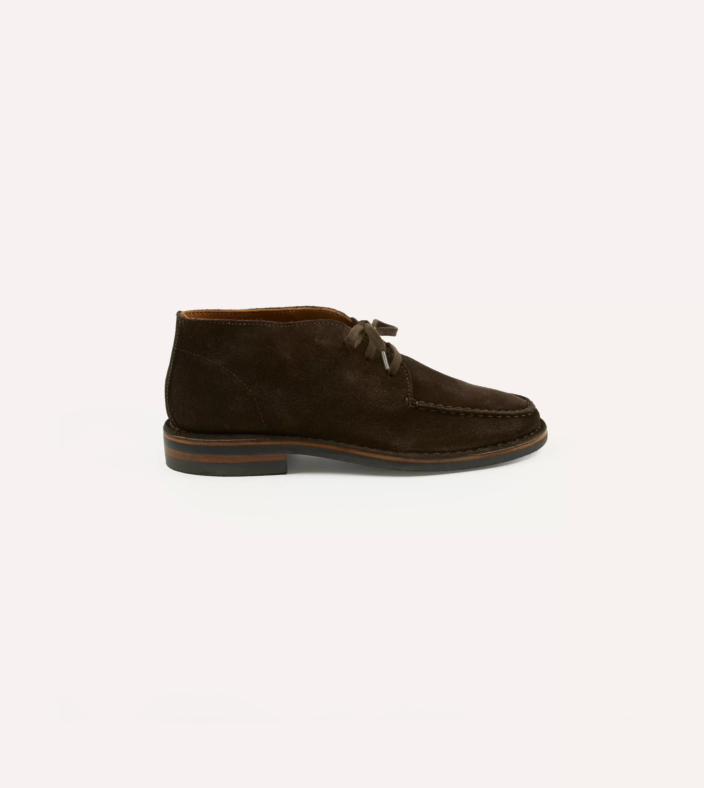 Drake’s Footwear | Chukkas | Crosby Moc-Toe Chukka Boot Roughout Suede With Rubber Sole Dark brown
