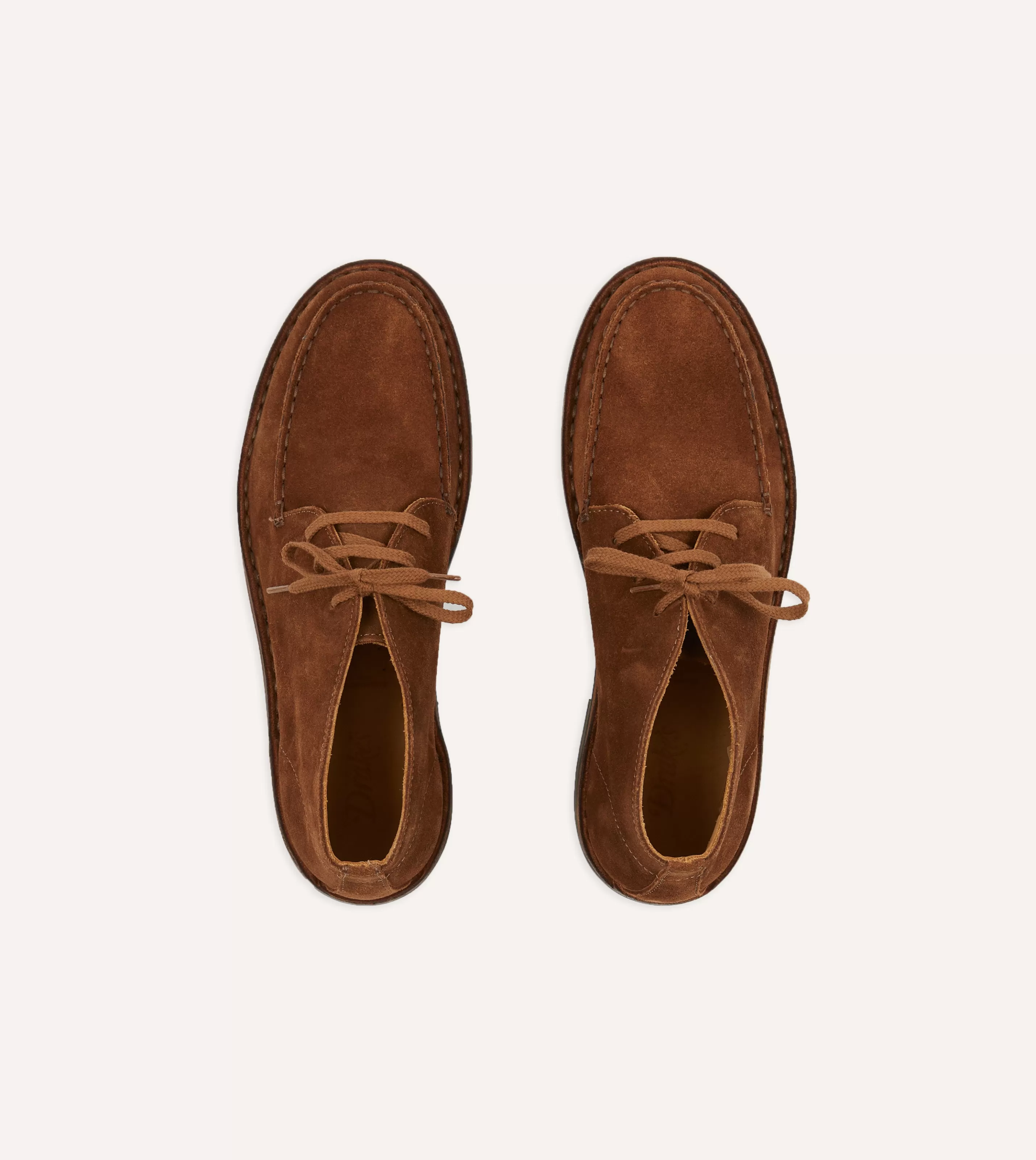 Drake’s Footwear | Chukkas | Crosby Moc-Toe Chukka Boot Roughout Suede With Rubber Sole Light brown