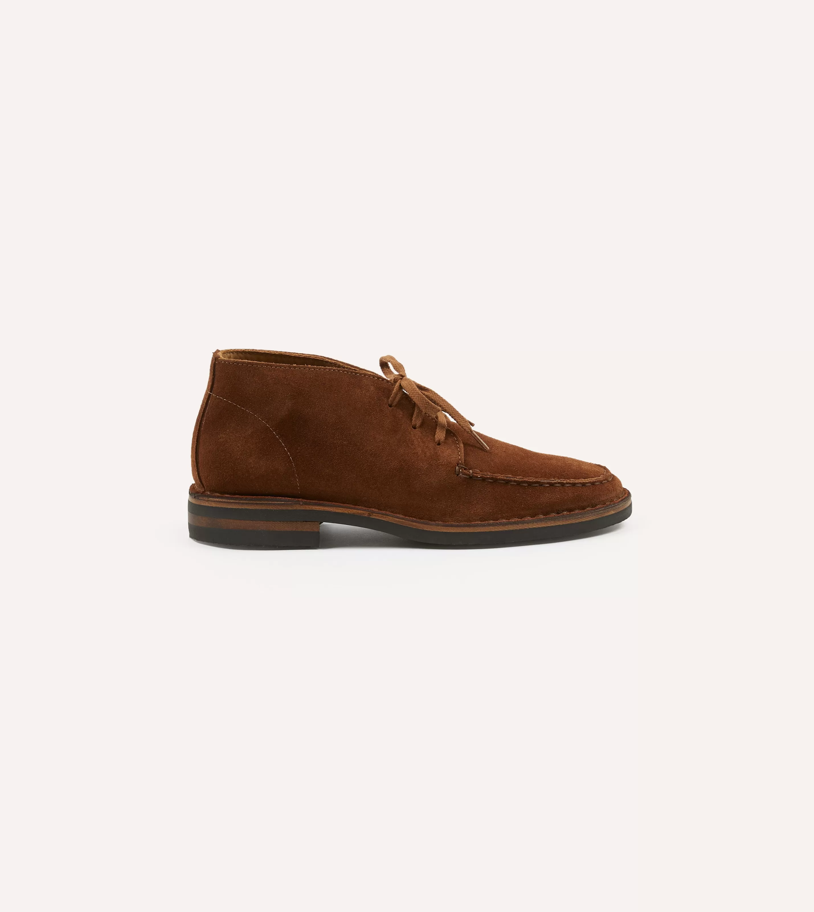 Drake’s Footwear | Chukkas | Crosby Moc-Toe Chukka Boot Roughout Suede With Rubber Sole Light brown