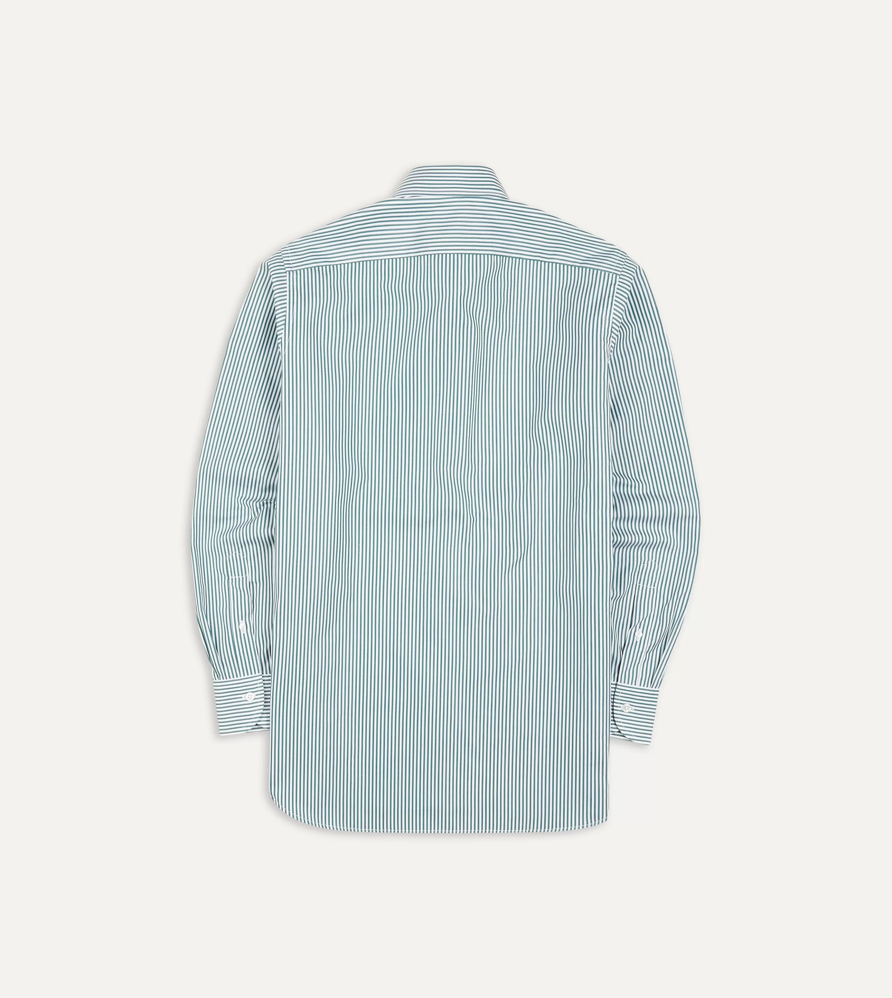 Drake’s Shirts | Formal Shirts | And White Bengal Stripe Spread Collar Cotton Poplin Shirt Green