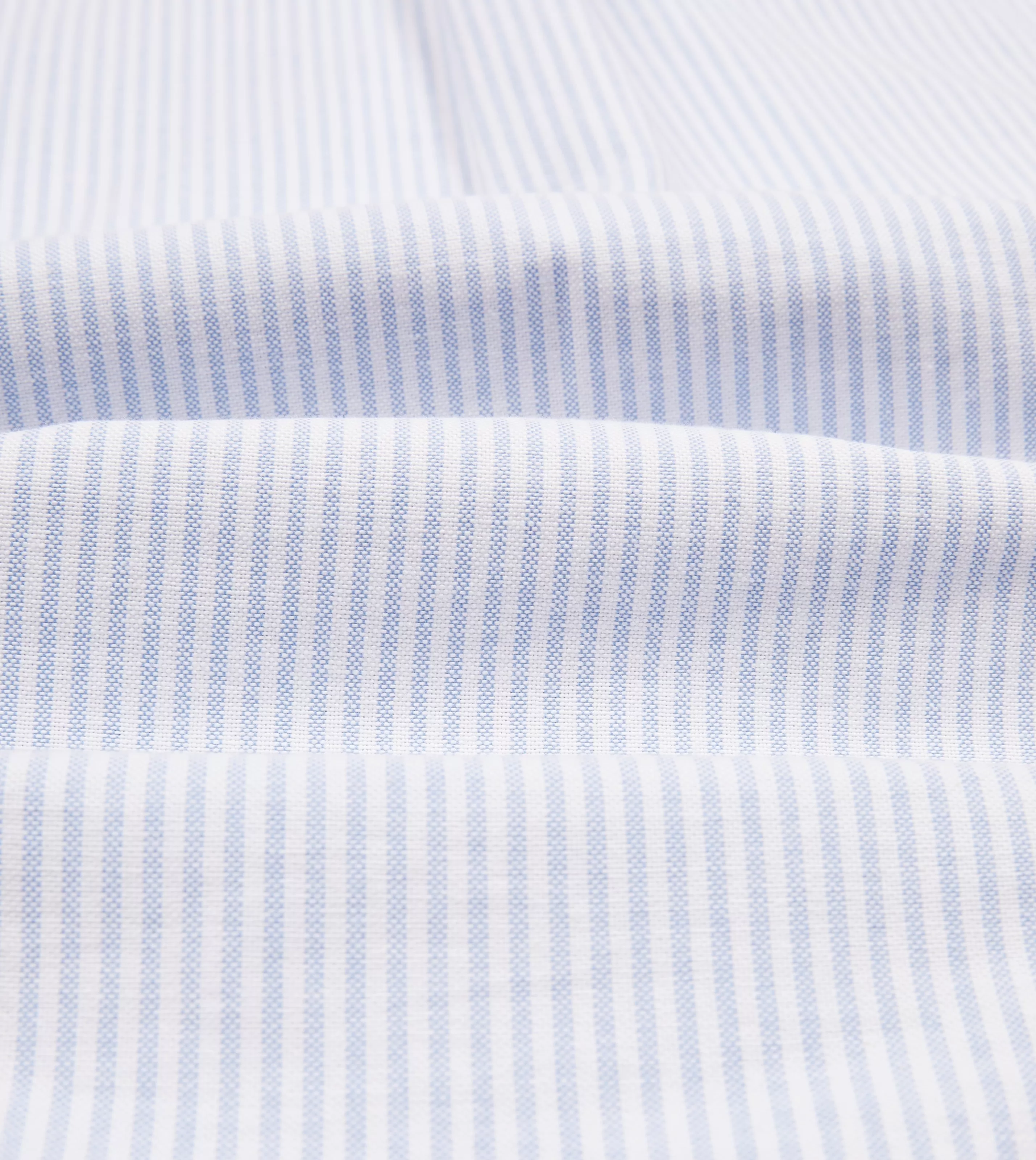 Drake’s Shirts | Formal Shirts | Ticking Stripe Cotton Oxford Cloth Button-Down Shirt Light blue