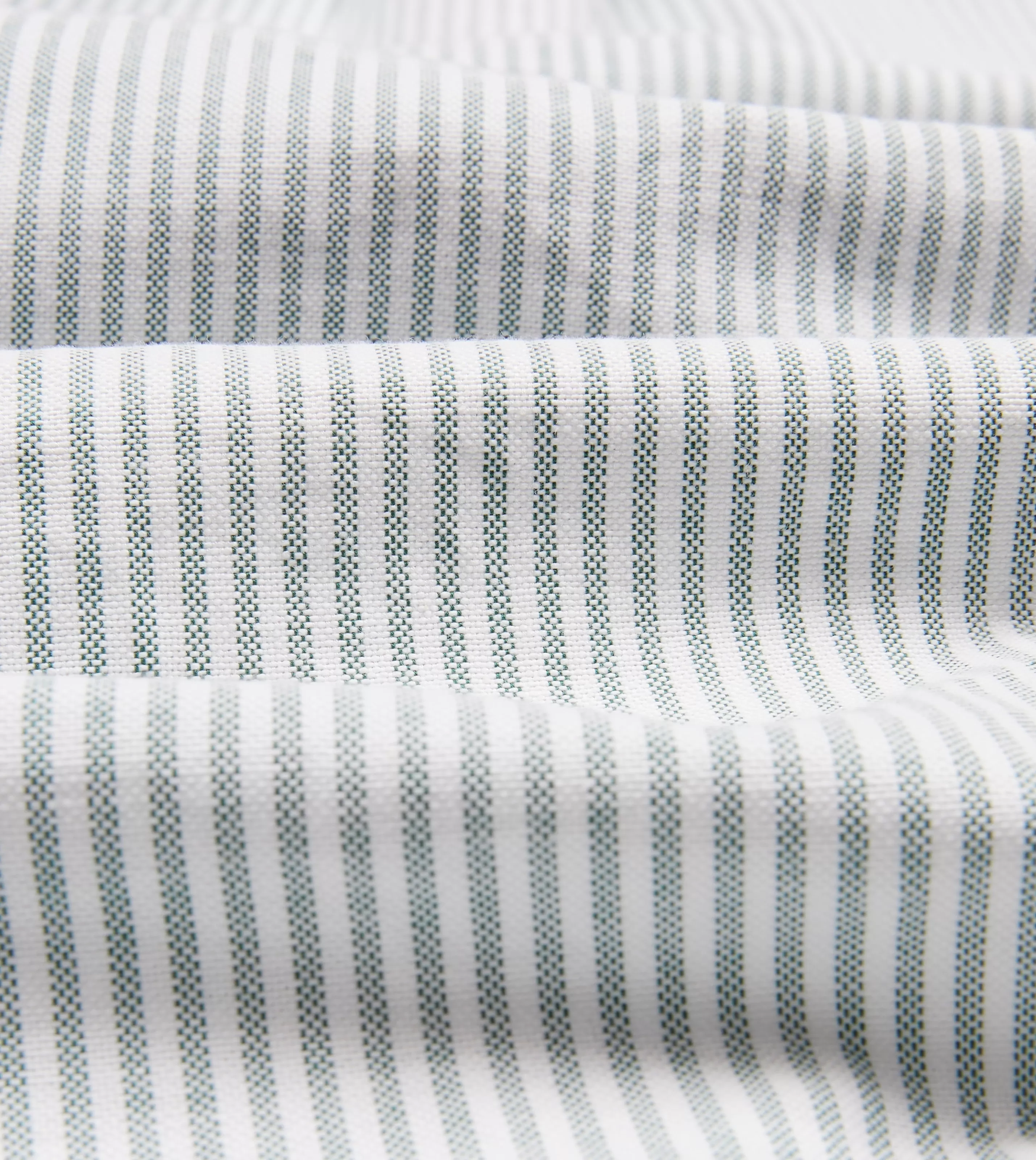 Drake’s Shirts | Formal Shirts | Ticking Stripe Cotton Oxford Cloth Button-Down Shirt Light green