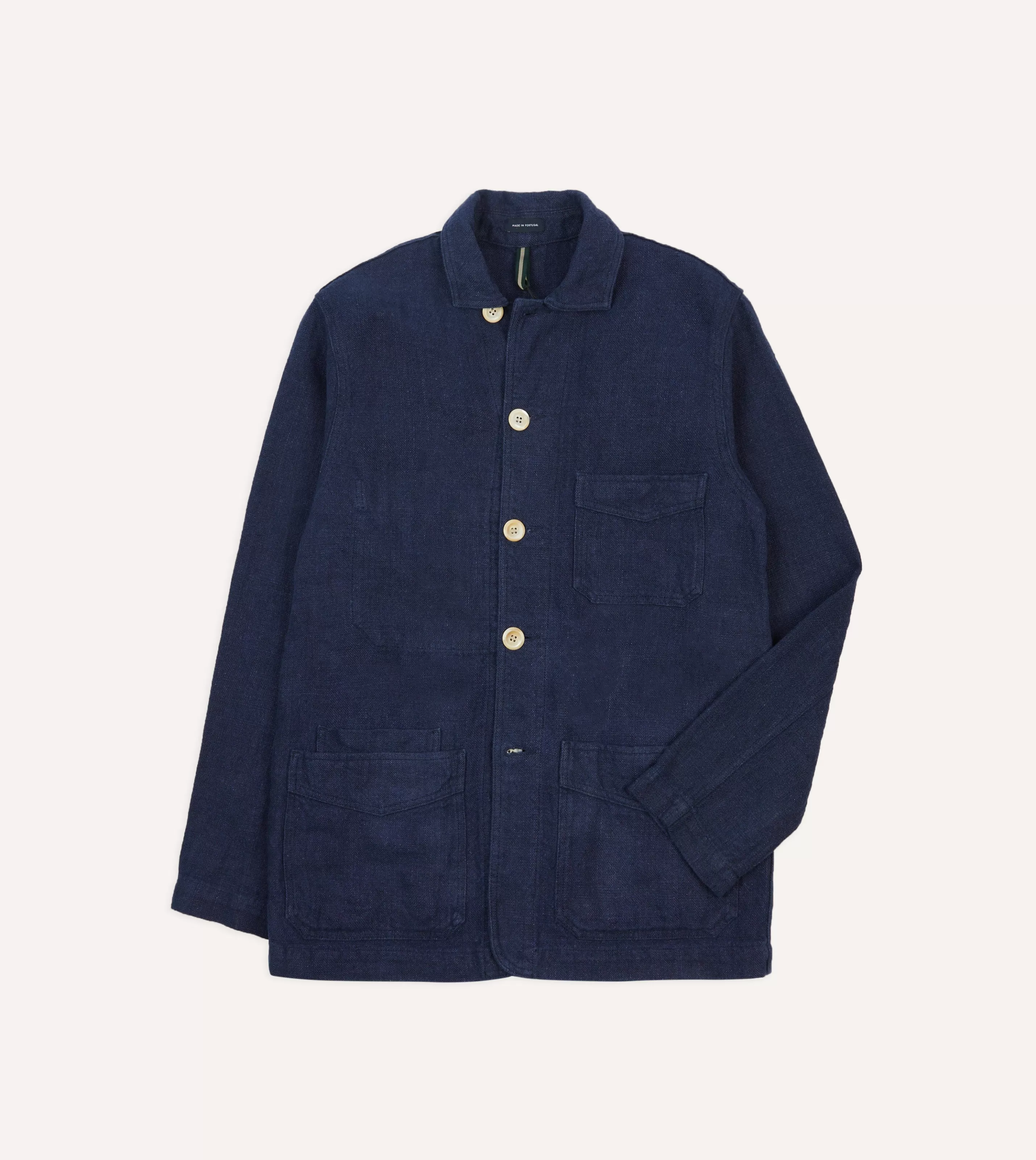 Drake’s Coats & Jackets | Chore Jackets | Linen Five-Pocket Chore Jacket Navy