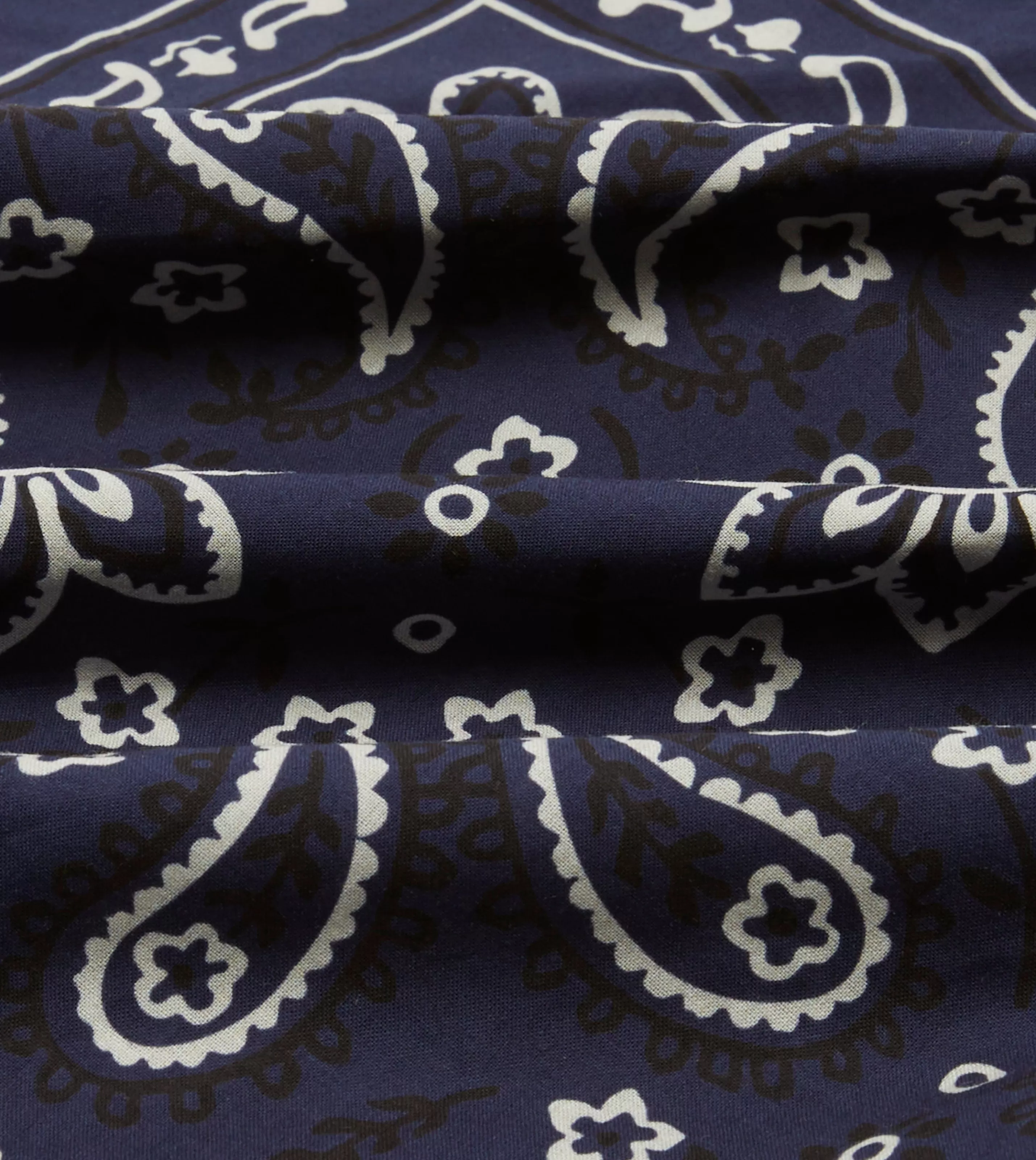 Drake’s Bandanas | Paisley Print Cotton Bandana Navy