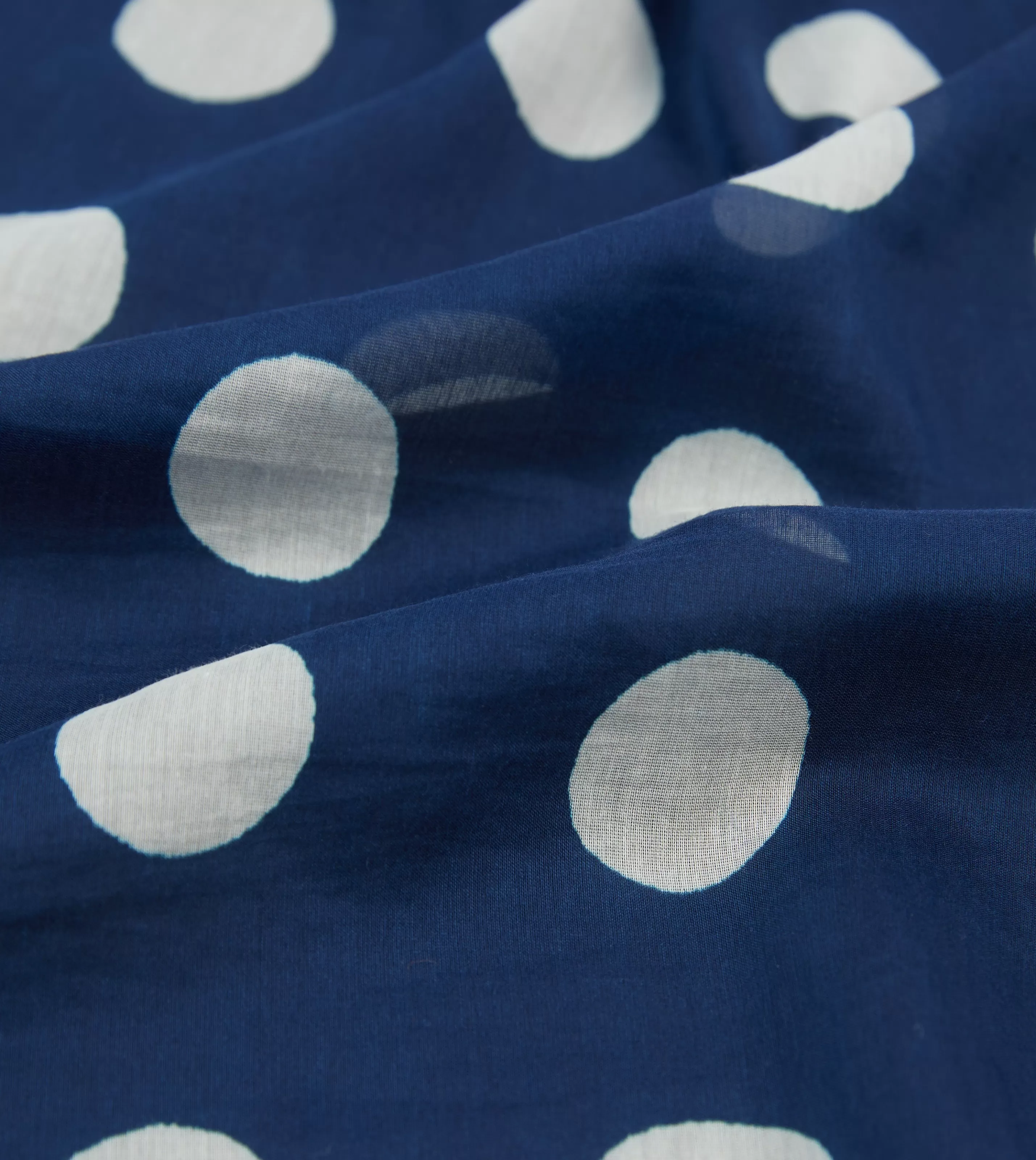 Drake’s Pocket Squares | Olive, Navy And Ecru Large Spots Print Cotton-Silk Pocket Square