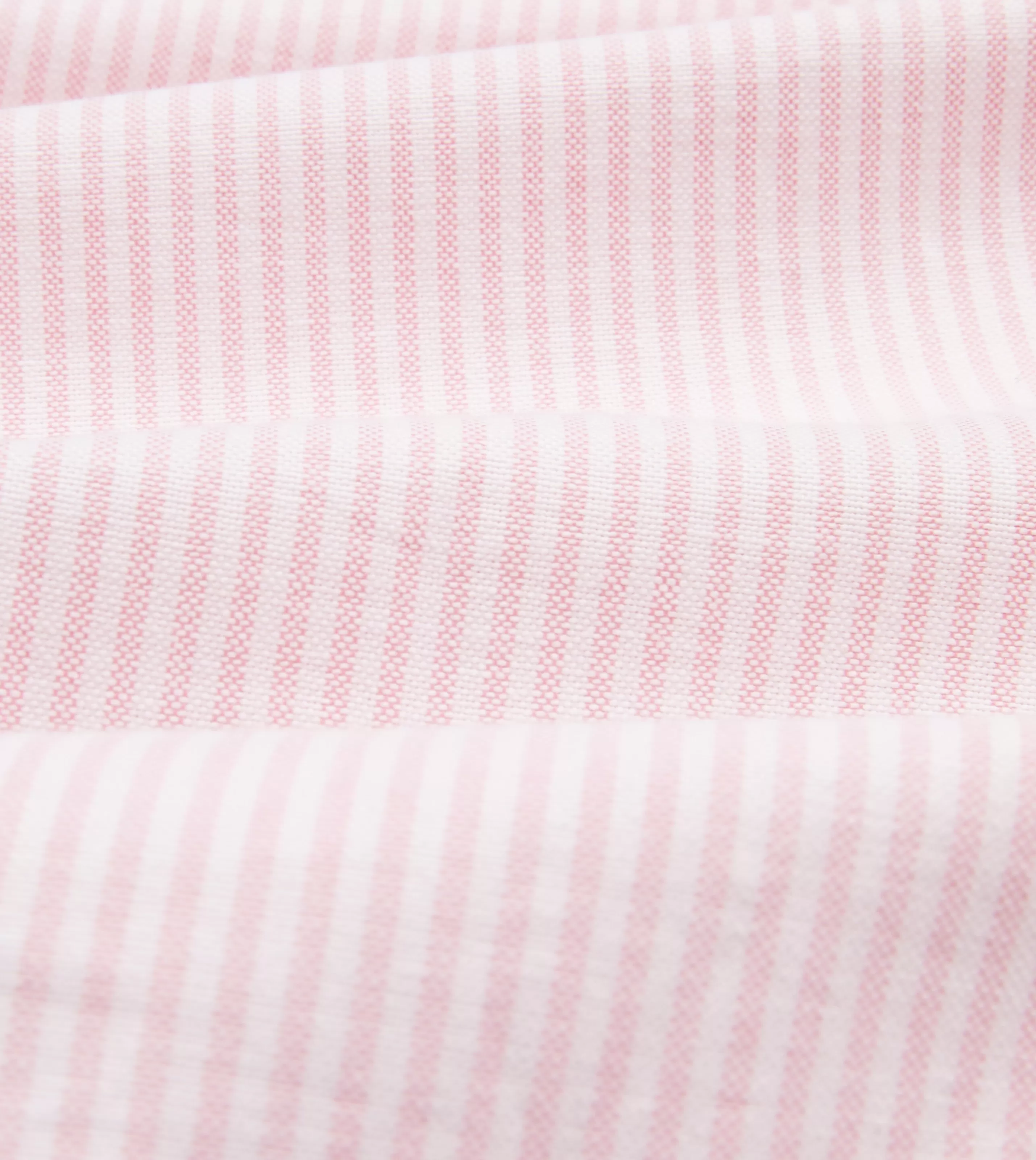 Drake’s Shirts | Formal Shirts | Ticking Stripe Cotton Oxford Cloth Button-Down Shirt Pale pink