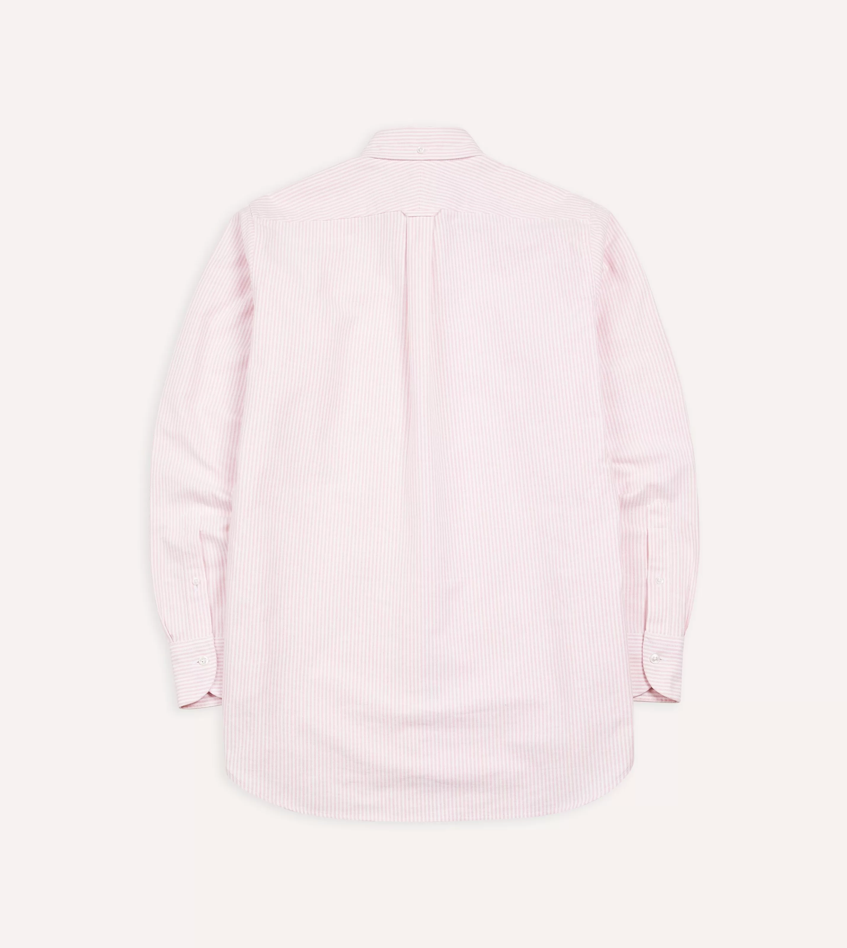 Drake’s Shirts | Formal Shirts | Ticking Stripe Cotton Oxford Cloth Button-Down Shirt Pale pink