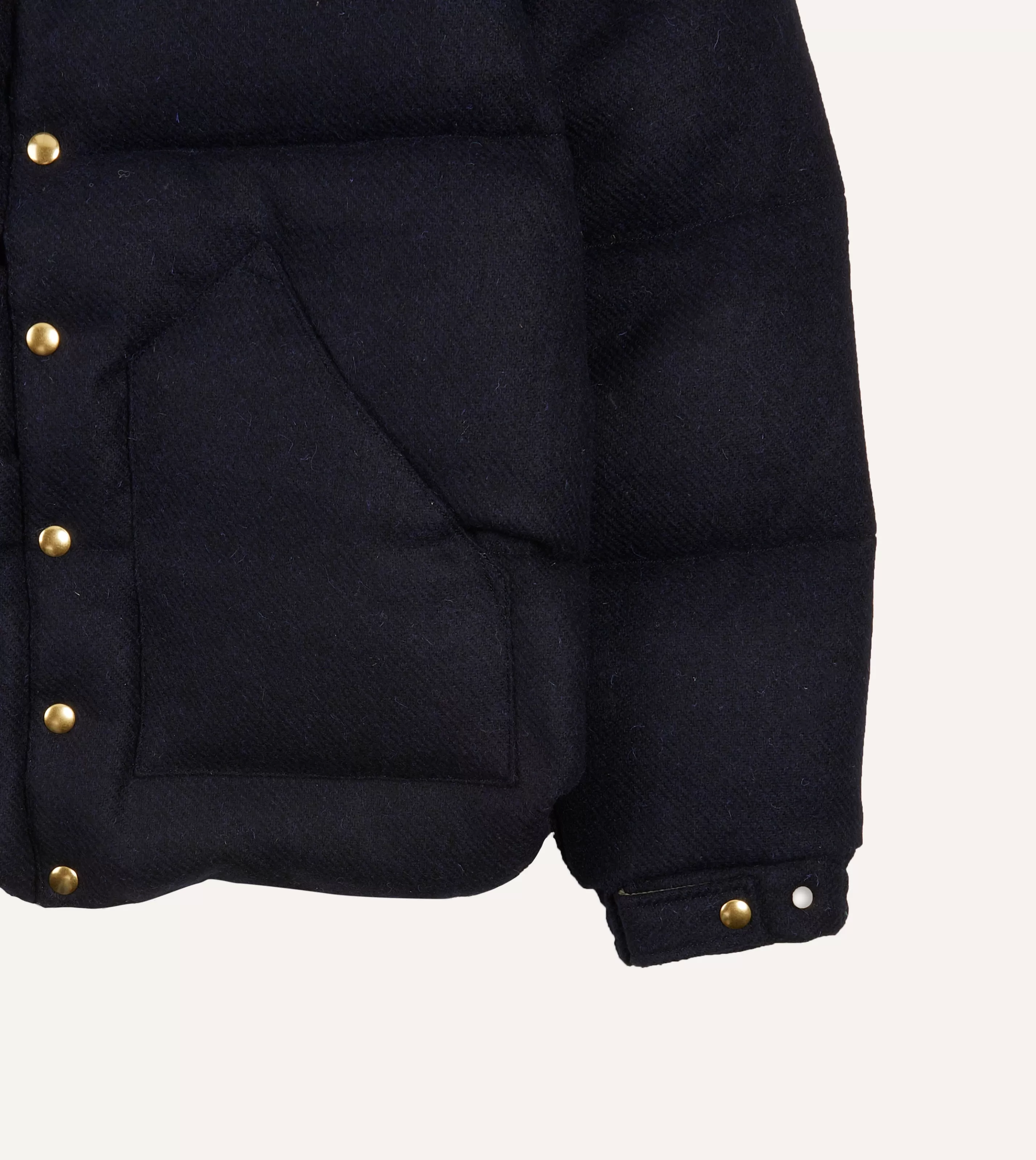 Drake’s Coats & Jackets | Rocky Mountain Featherbed For Drake's Navy Harris Tweed Leather Christy Down Jacket
