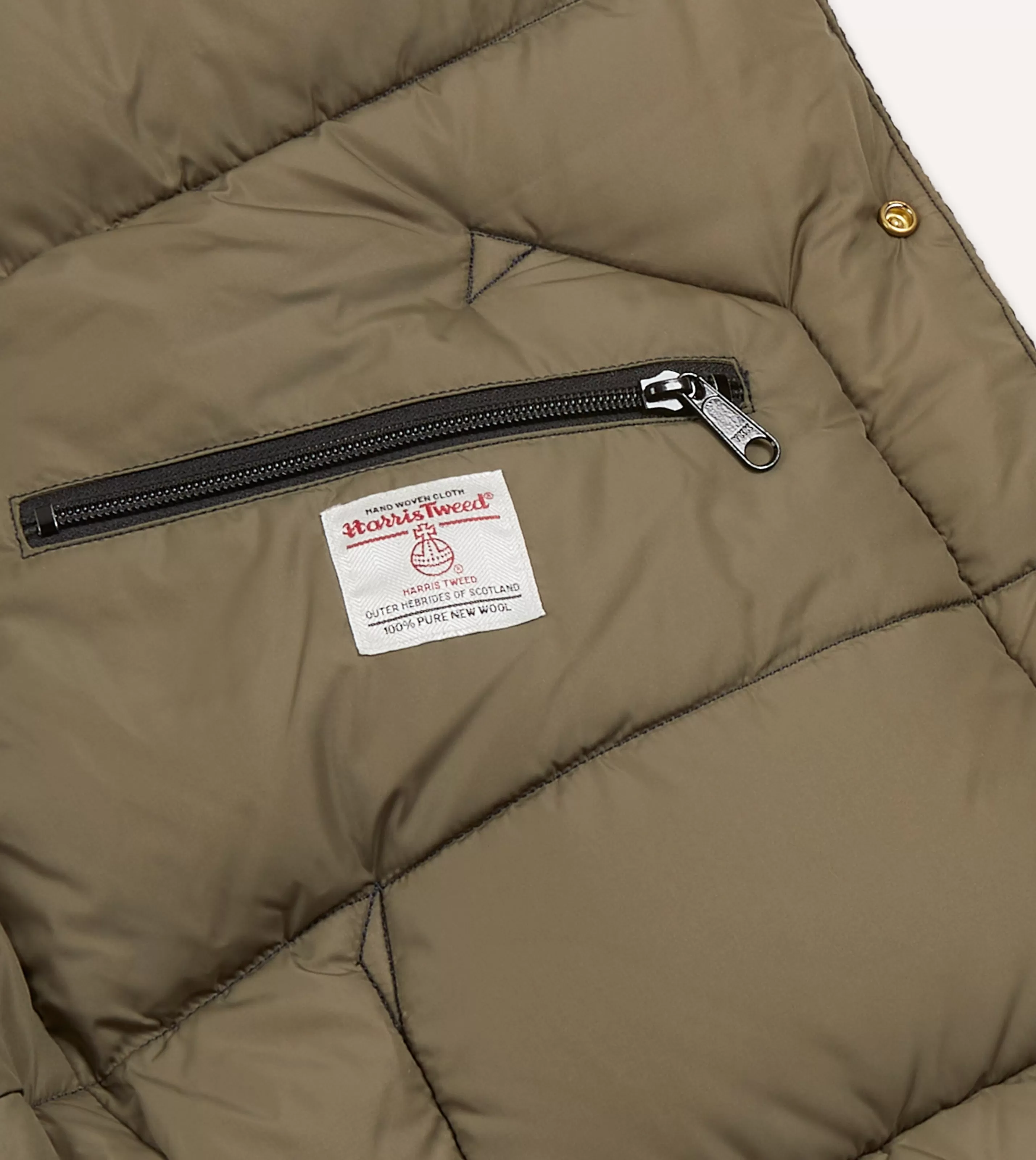Drake’s Coats & Jackets | Rocky Mountain Featherbed For Drake's Navy Harris Tweed Leather Christy Down Jacket