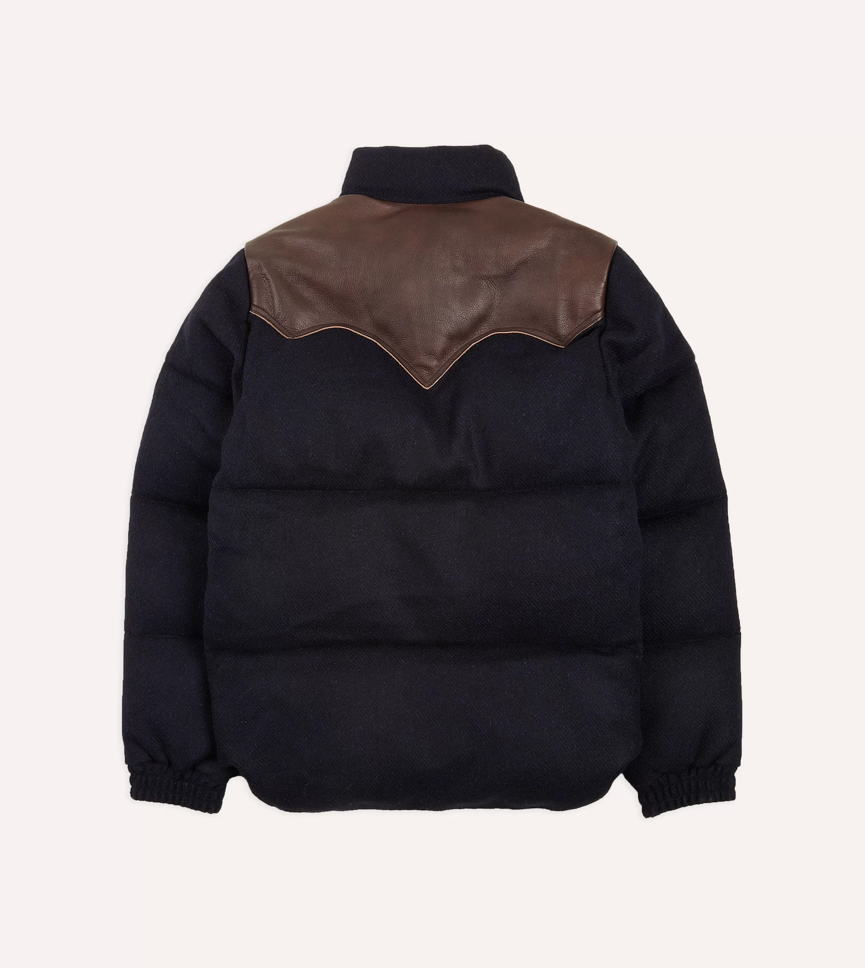 Drake’s Coats & Jackets | Rocky Mountain Featherbed For Drake's Navy Harris Tweed Leather Christy Down Jacket