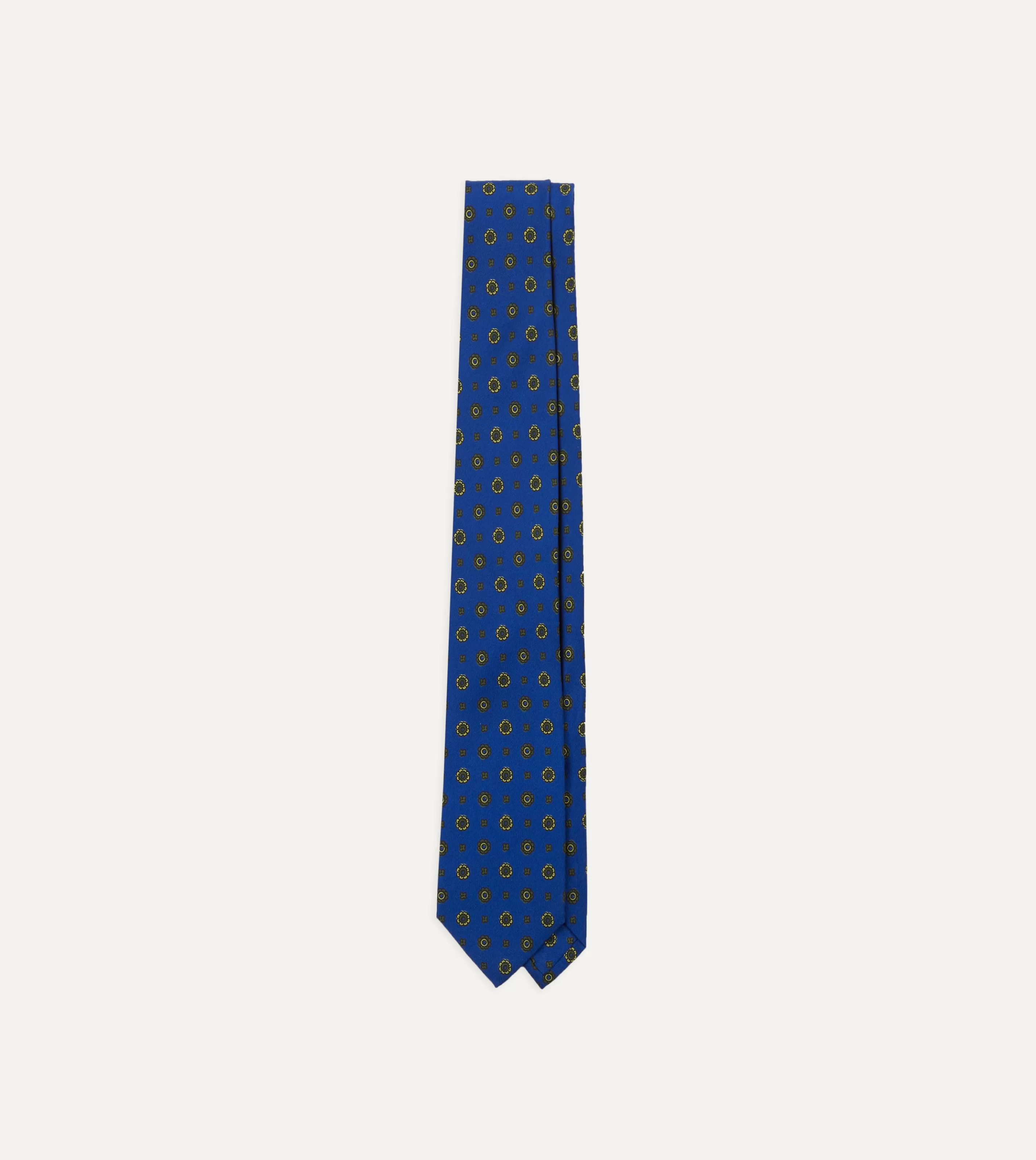 Drake’s Patterned Ties | Royal Blue Baroque Paisley 36oz Madder Silk Self Tipped Tie