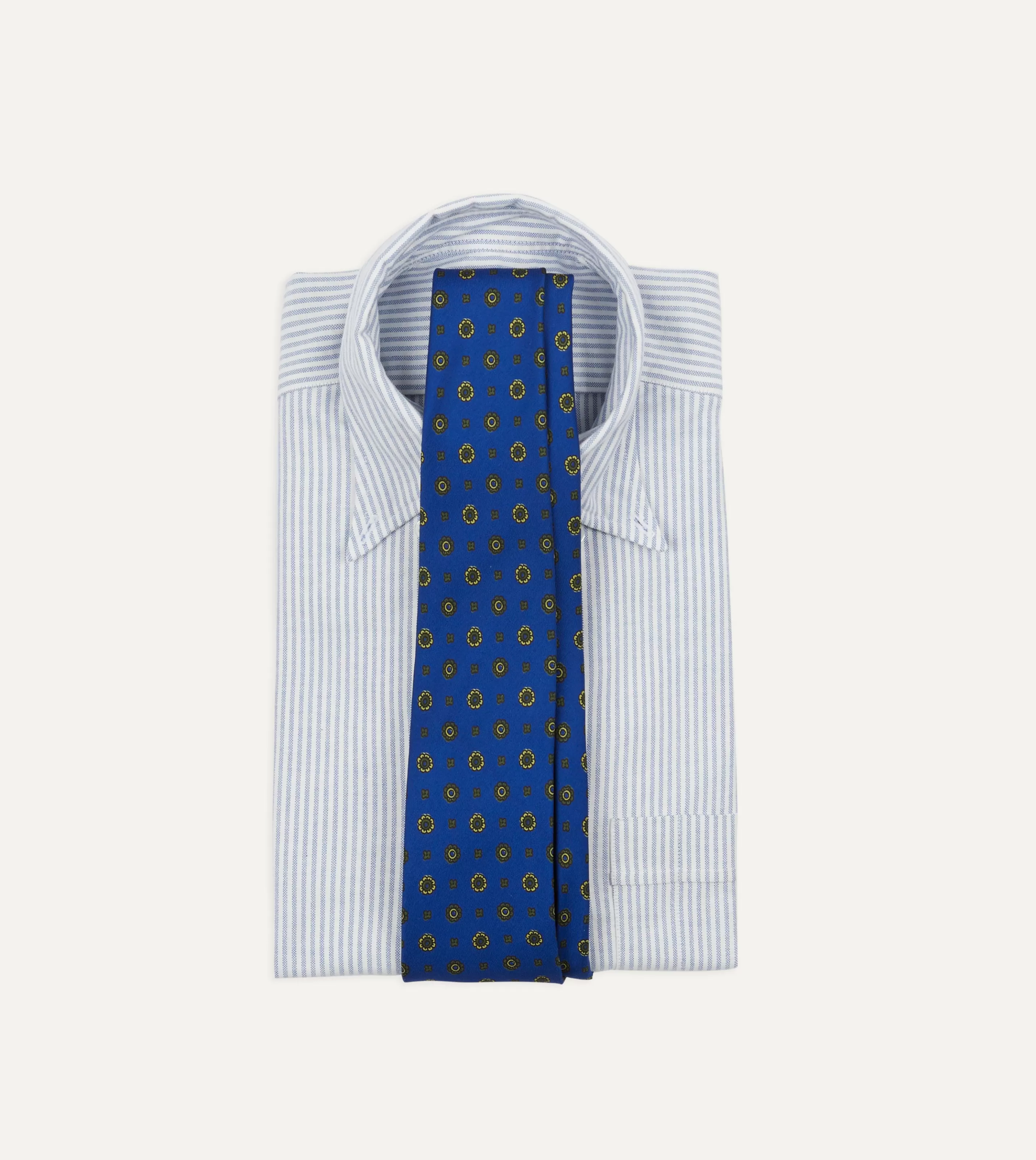 Drake’s Patterned Ties | Royal Blue Baroque Paisley 36oz Madder Silk Self Tipped Tie