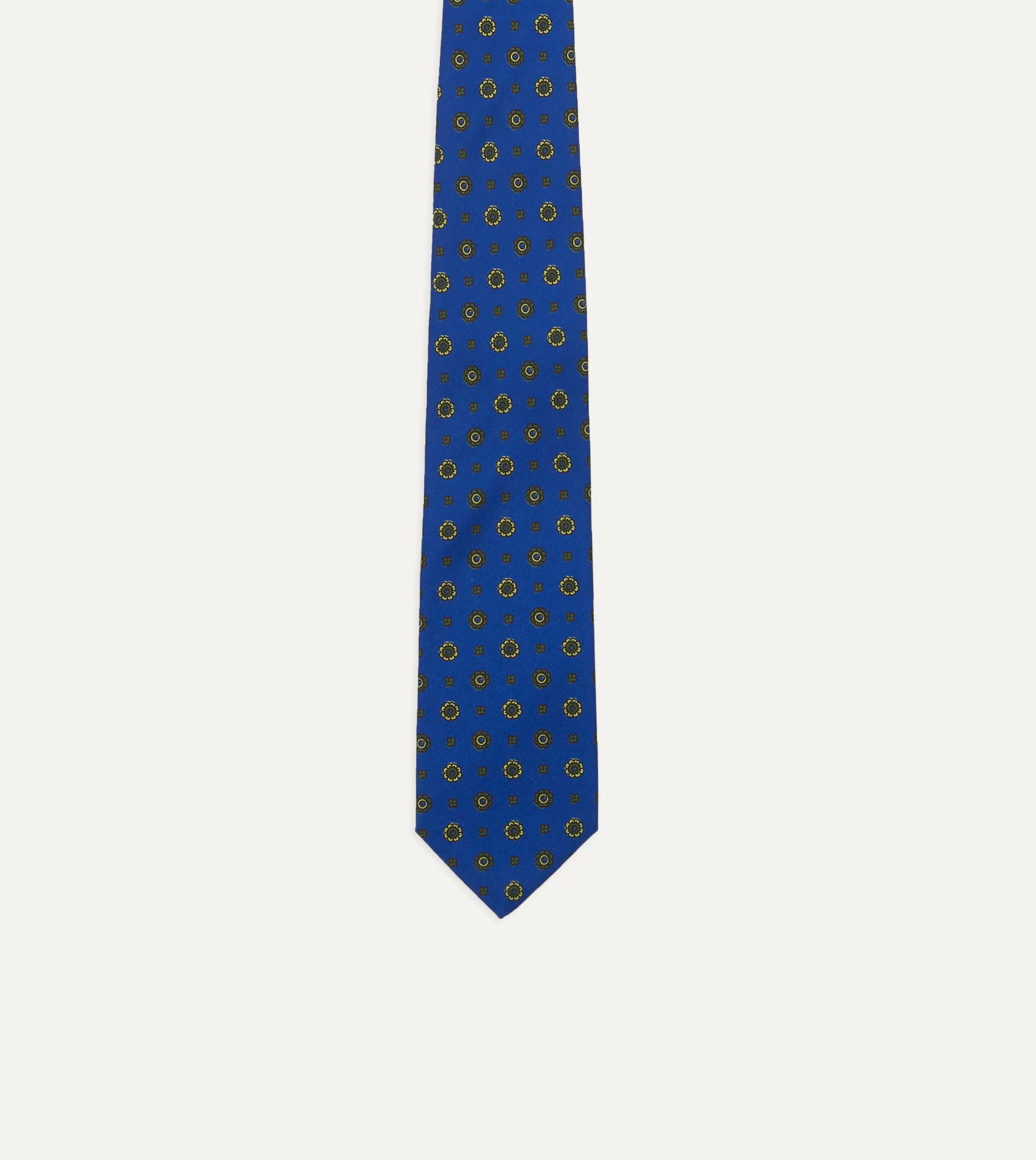Drake’s Patterned Ties | Royal Blue Baroque Paisley 36oz Madder Silk Self Tipped Tie