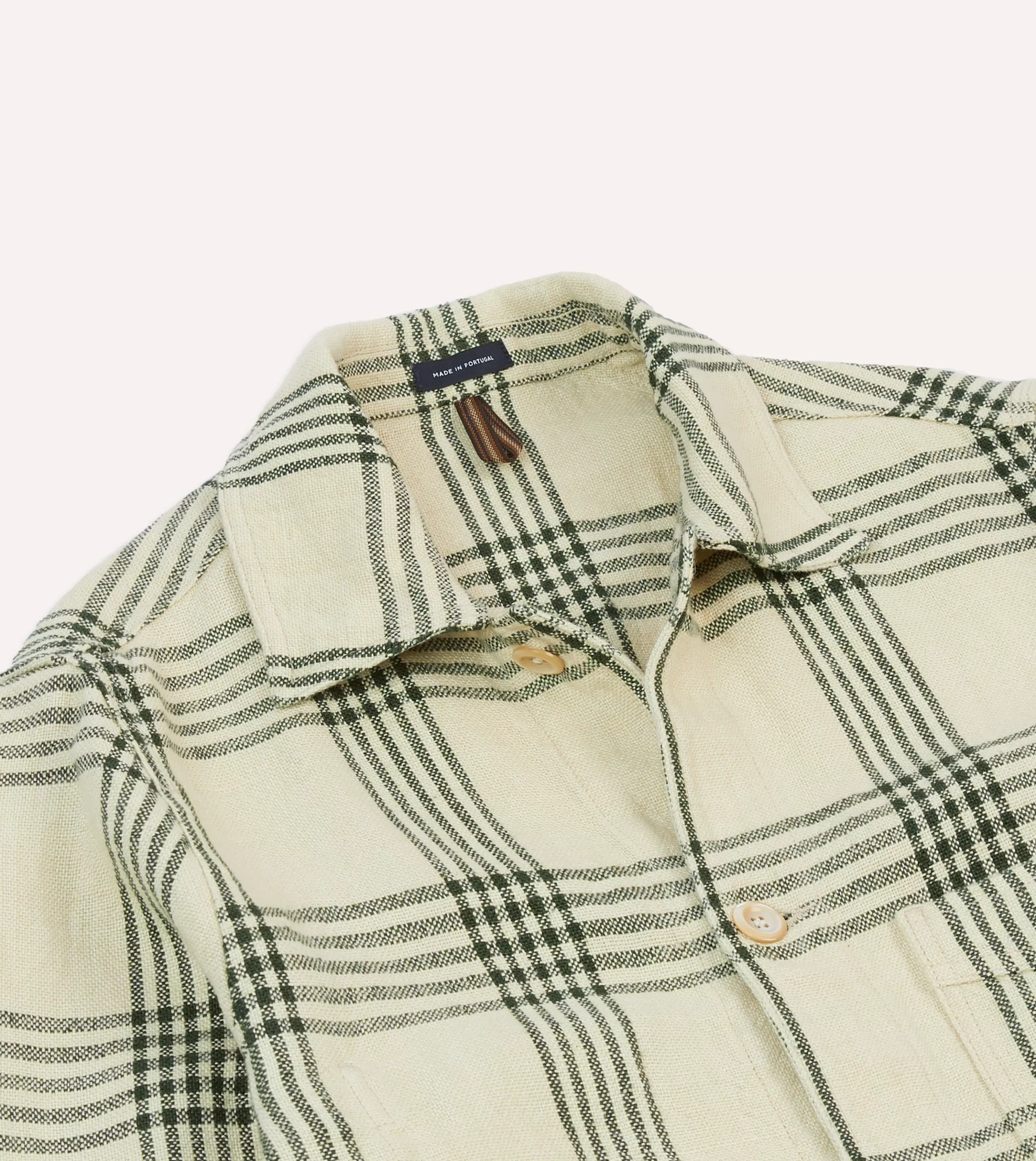 Drake’s Coats & Jackets | Chore Jackets | St. JOHN By Drake's Green Check Linen Five-Pocket Chore Jacket