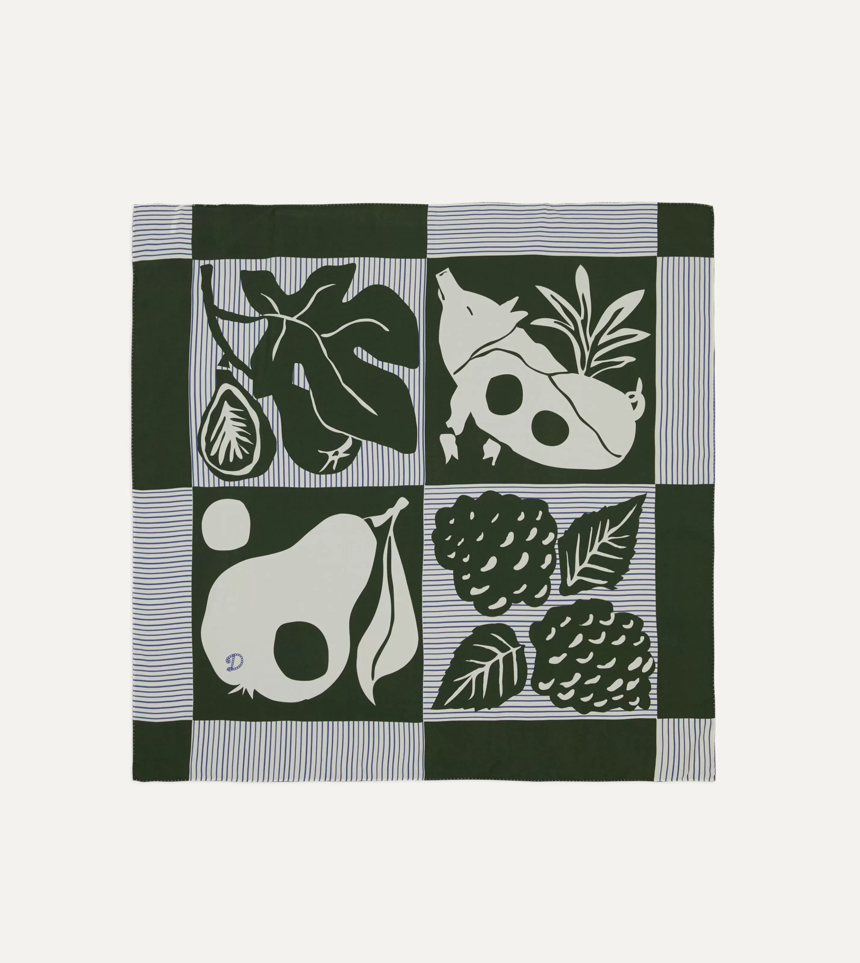 Drake’s Bandanas | St. JOHN By Drake's Green Orchard Print Silk Bandana