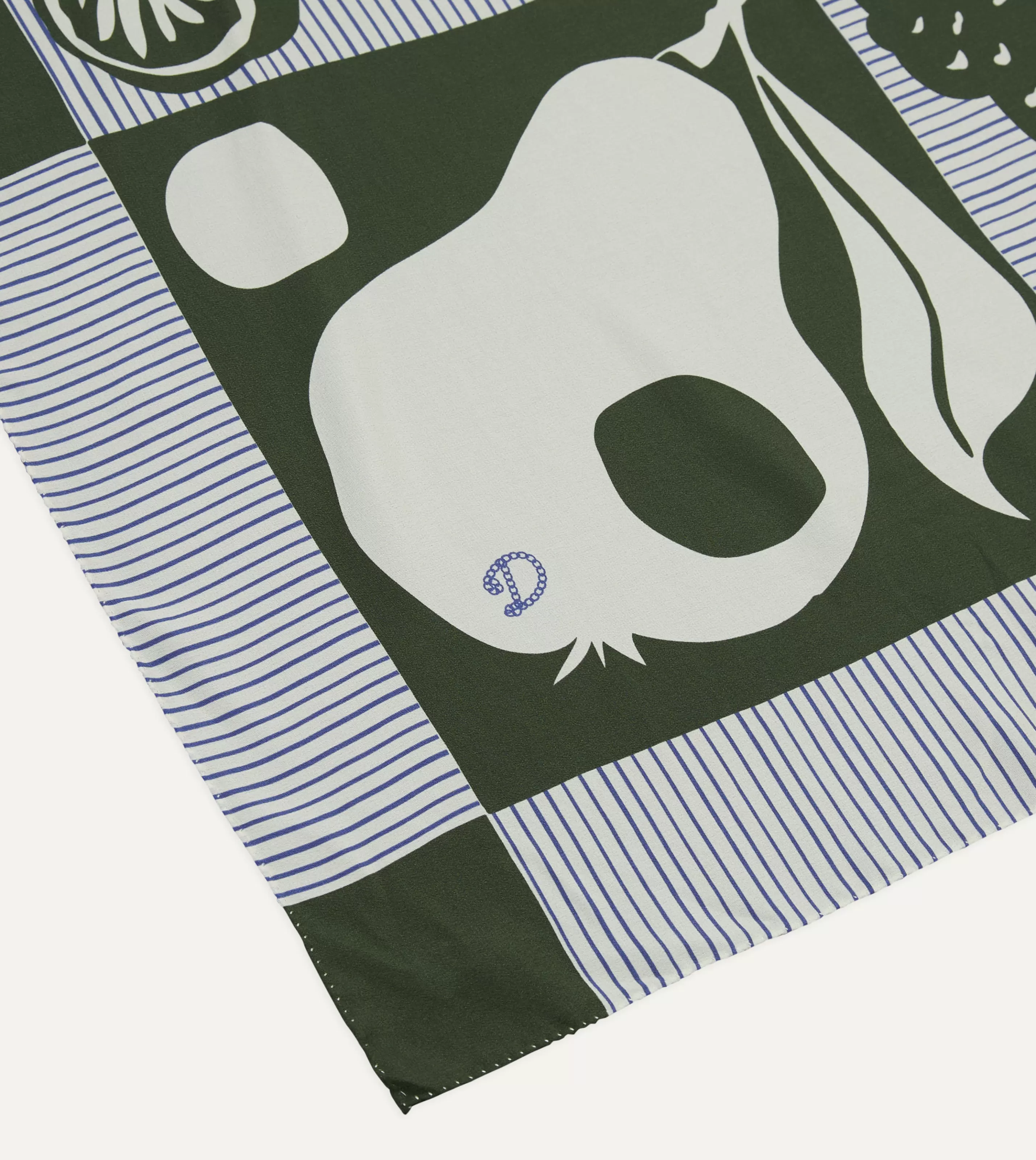 Drake’s Bandanas | St. JOHN By Drake's Green Orchard Print Silk Bandana