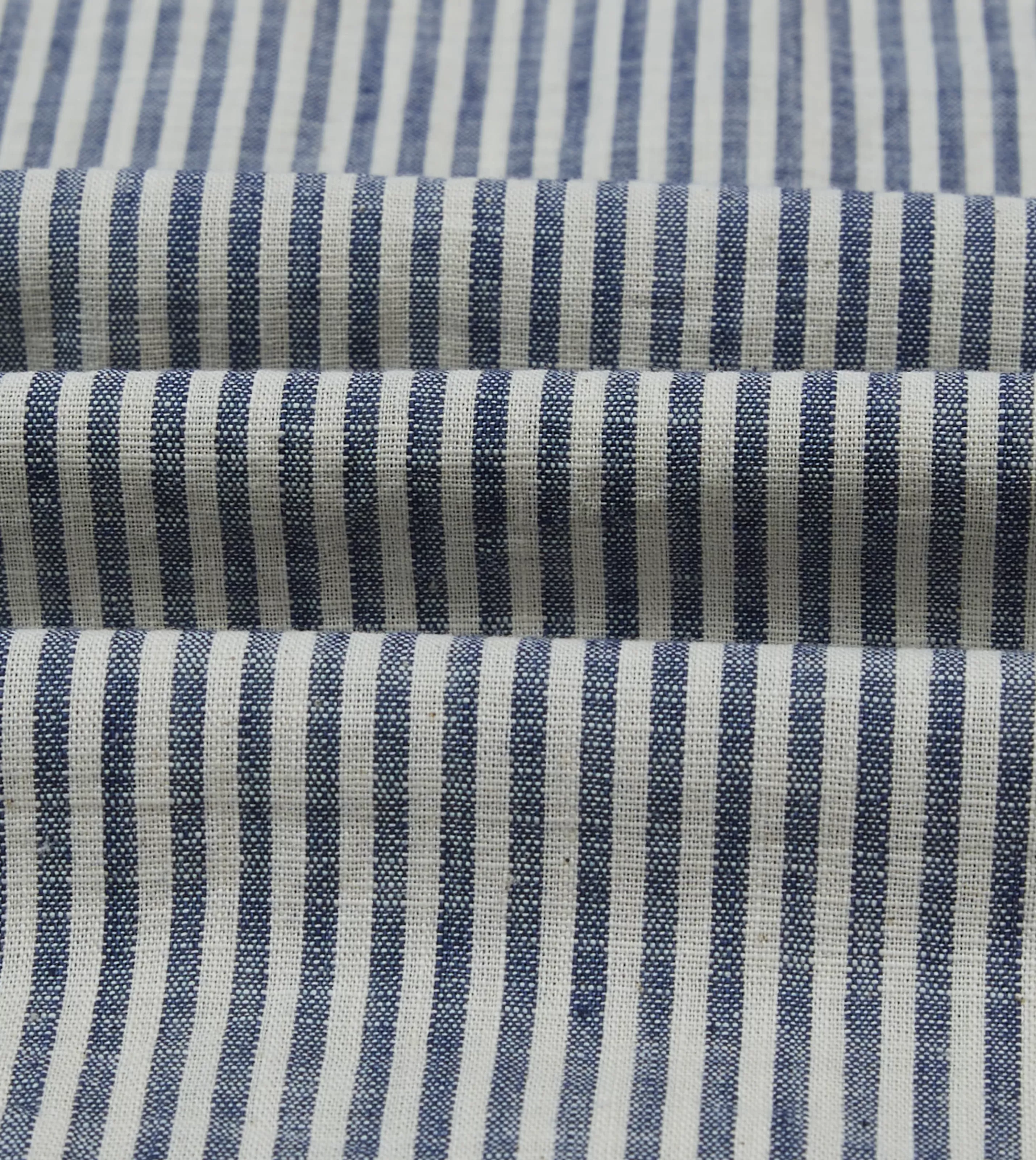Drake’s Shirts | Casual Shirts | St. JOHN By Drake's Indigo Stripe Linen Camp Collar Long Sleeve Shirt